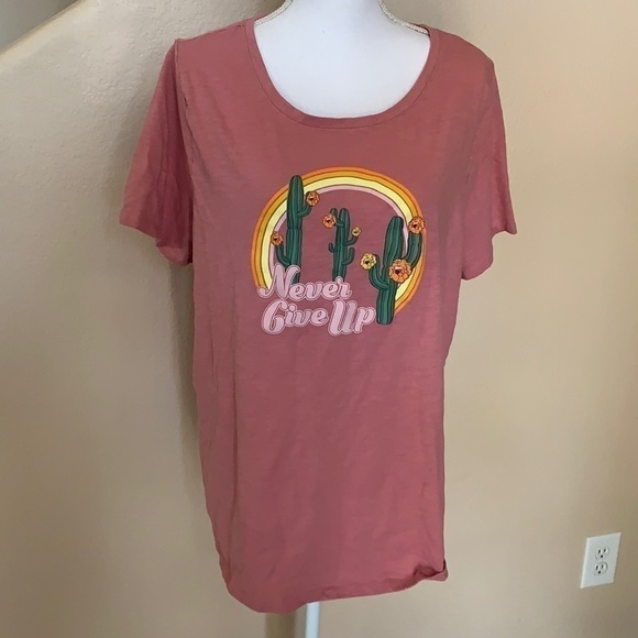Lane Bryant never give up cactus graphic t… - Picture 1 of 5